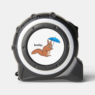 Cute red squirrel with umbrella cartoon 1