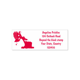 Cute red steam shovel digger cartoon illustration self-inking stamp