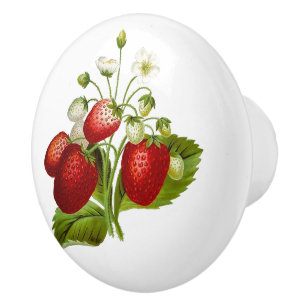 Cute Red Strawberry Ceramic Knob