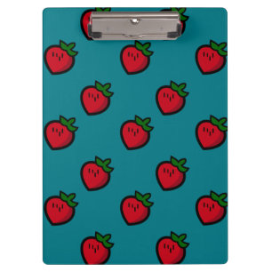 Cute Red Strawberry Pattern for Vegans Clipboard