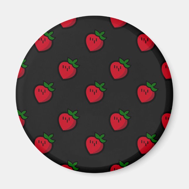 Cute Red Strawberry Pattern for Vegetarians Magnet (Front)