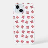 Cute Red Teddy Bear Pattern | Kawaii Animal Seamle