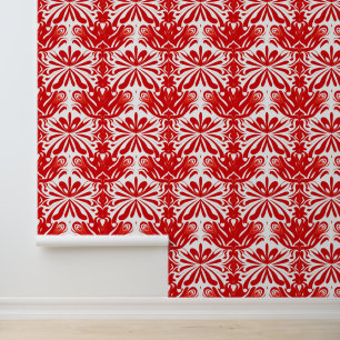 Cute red tiled pattern Wallpaper
