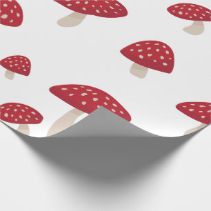 Cute Red Toadstool Mushroom Wrapping Paper