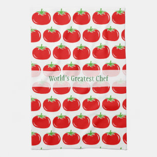 Cute red tomato custom kitchen towel gift idea