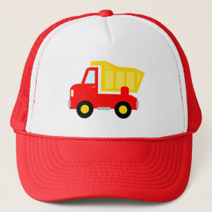 Cute red toy dump truck trucker hat for kids