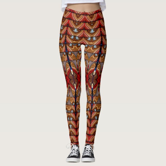 Cute red trendy "Ratti_Creative_Arts" Legging (Front)