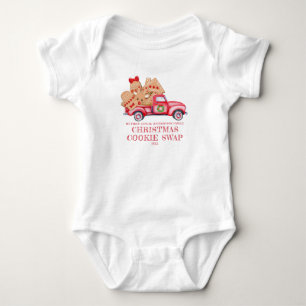 Cute Red Truck Christmas Cookie Swap Baby Bodysuit