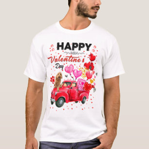 Cute Red Truck Goldendoodle Valentine's Day Costum T-Shirt