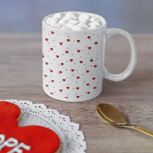 Cute Red Valentines Hearts Pattern Coffee Mug
