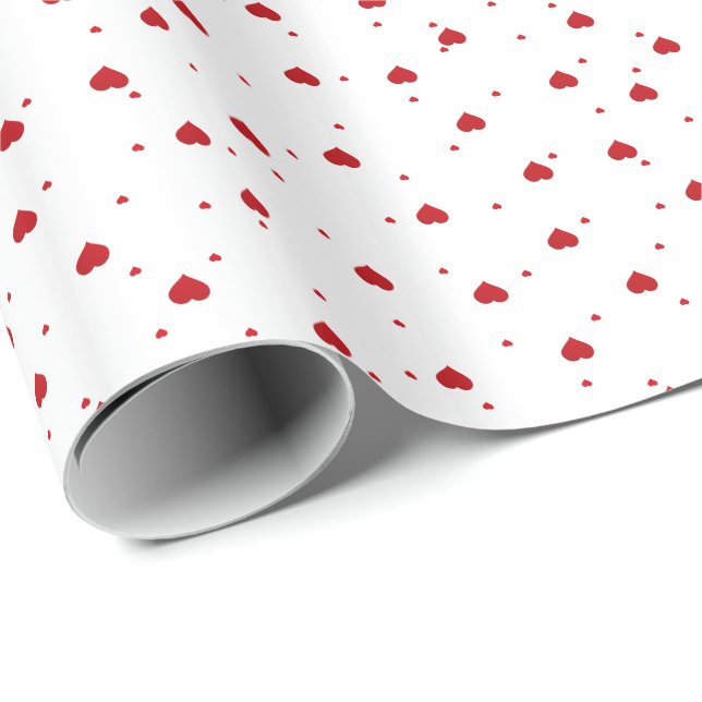 Cute Red Valentines Hearts Seamless Pattern Wrapping Paper (Roll Corner)