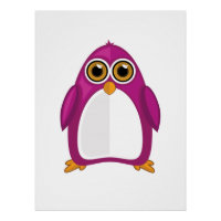 Cute Red Violet Penguin – Kawaii Cartoon Penguin
