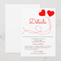 Cute Red Wedding Details Hearts Balloon Directions