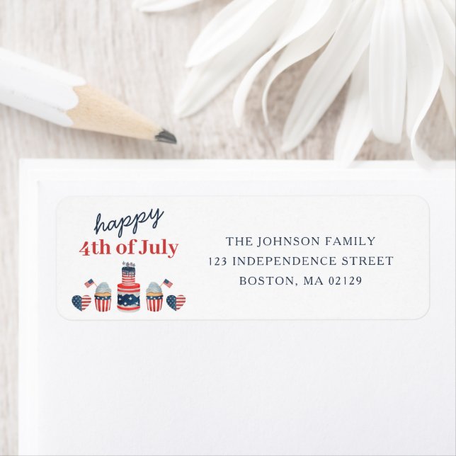 Cute Red White And Blue 4th Of July Address (Insitu)