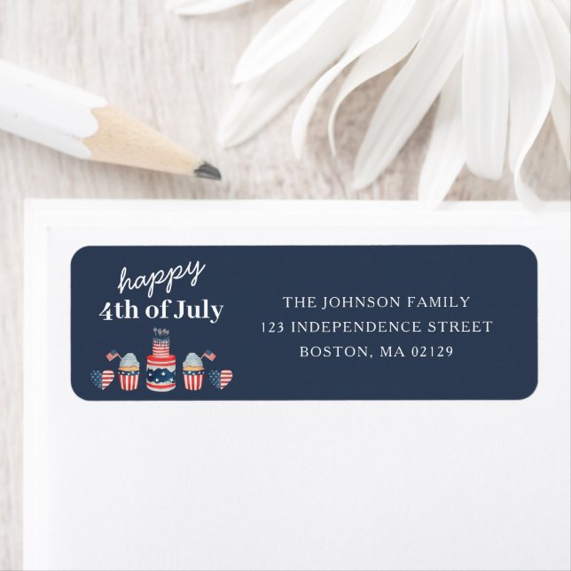 Cute Red White And Blue 4th Of July Address (Insitu)