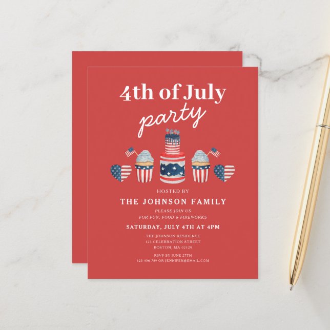 Cute Red White And Blue 4th Of July Party (Front/Back In Situ)