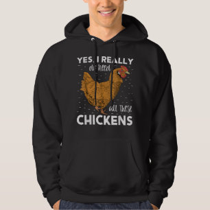 Cute Red White Blue Chicken American Flag Farmer 4 Hoodie