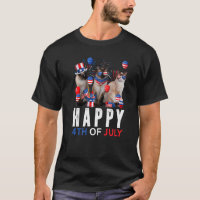 Cute Red White Blue Siamese Cat Patriotic Happy 4t