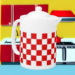 cute red white check pattern<br><div class="desc">cute red white check pattern teapot</div>