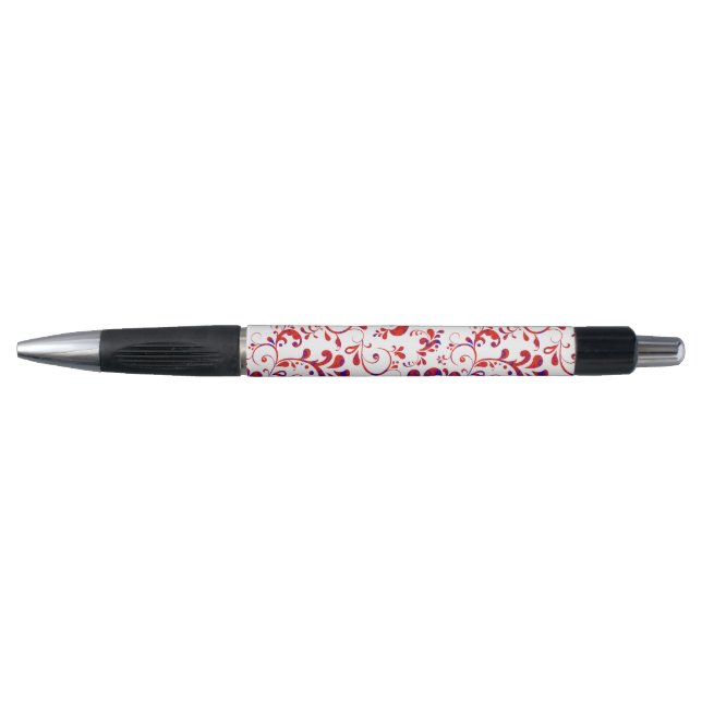 Cute red white floral pattern (Front)