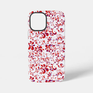 Cute red white floral pattern iPhone 12 mini case