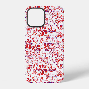 Cute red white floral pattern iPhone 12 case