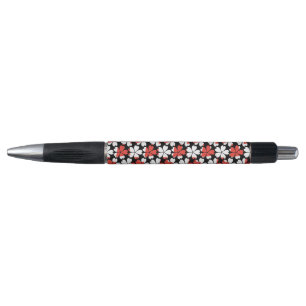 Cute red white flowers patterns