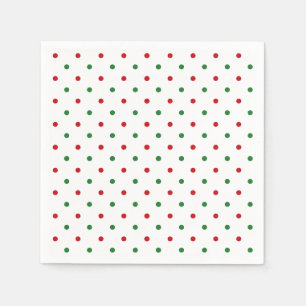 Cute red white green polka dot pattern holiday napkin
