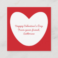 Cute red white heart kids classroom Valentine's