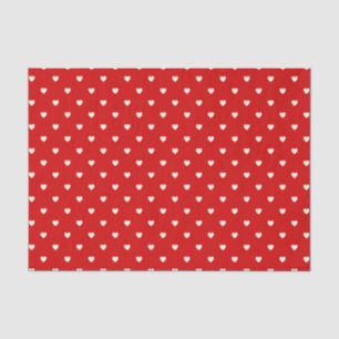 Cute Red White Heart Polka Dots Valentines Day Tissue Paper