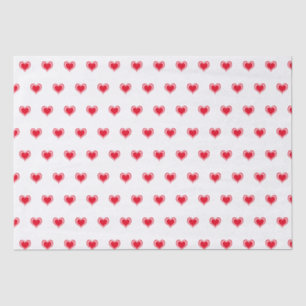 Cute Red White Heart Valentines Day Pattern Love T Tissue Paper