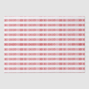 Cute red & white lace striped pattern Christmas  Tissue Paper