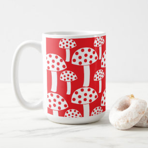 Cute Red White Mushroom Pattern Coffee Mug
