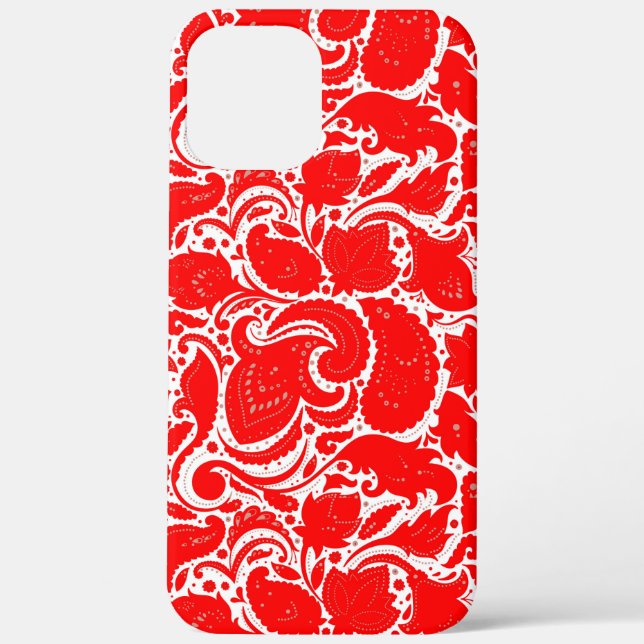 Cute red white paisley pattern Case-Mate iPhone case (Back)