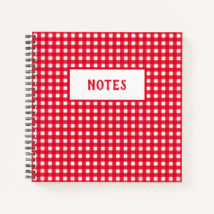 Cute Red & White Plaid Everyday Notebook