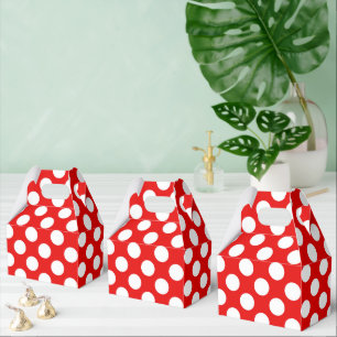 Cute red white polka dot pattern party favour box