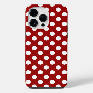 Cute Red White polka dots retro pattern iPhone 14 Pro Max Case