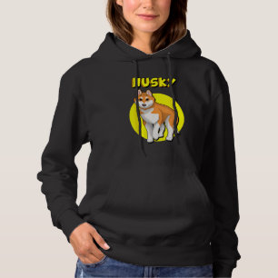 Cute Red & White Siberian Husky Brown Eyes Hoodie