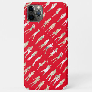 Cute red white silhouette fashion girls patterns iPhone 11 pro max case