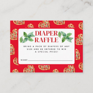 Cute Red White Slice Slice Baby Diaper Raffle Enclosure Card