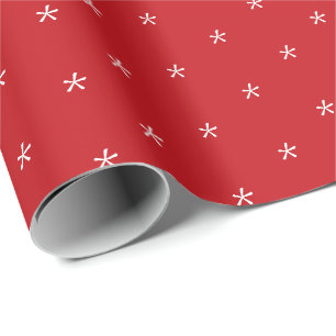 Cute red & white snowflakes pattern Christmas Wrapping Paper