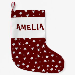 Cute Red White Star Pattern Small Christmas Stocking