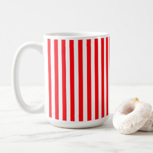 Cute red white stripes funny cafe mug