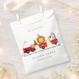 Cute Red Woodland Animal Train Any Age Birthday Favour Bags
