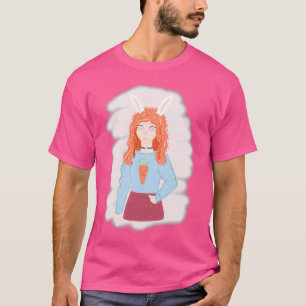 Cute redhead bunny girl with bunny ears in a carro T-Shirt