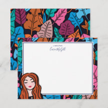 Cute Redhead Light Skin Tone Stationery