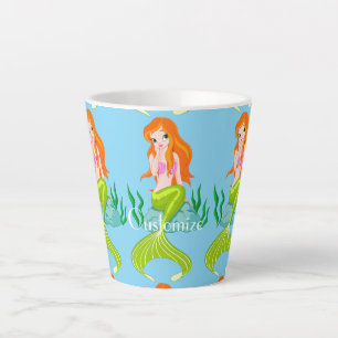 Cute Redheaded Mermaid Thunder_Cove Latte Mug