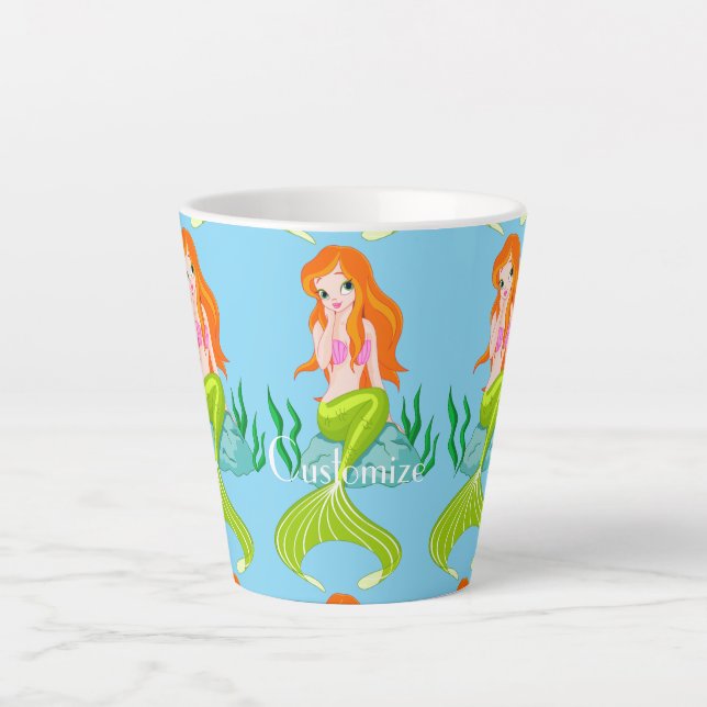Cute Redheaded Mermaid Thunder_Cove   Latte Mug (Front)