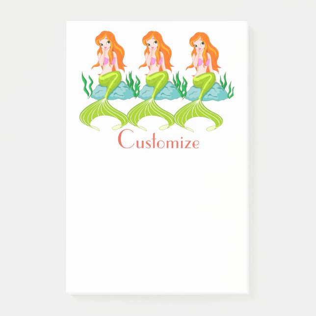 Cute Redheaded Mermaid Thunder_Cove  Post-it Notes (Front)