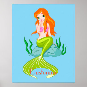 Cute Redheaded Mermaid Thunder_Cove Poster